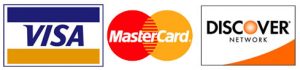 We accept Visa MasterCard and Discover